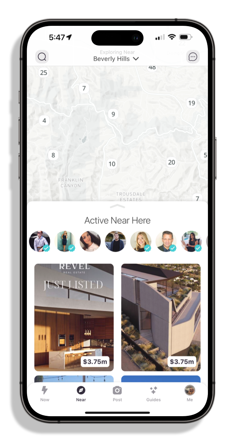 Interactive map on Rila app showing global listings.
